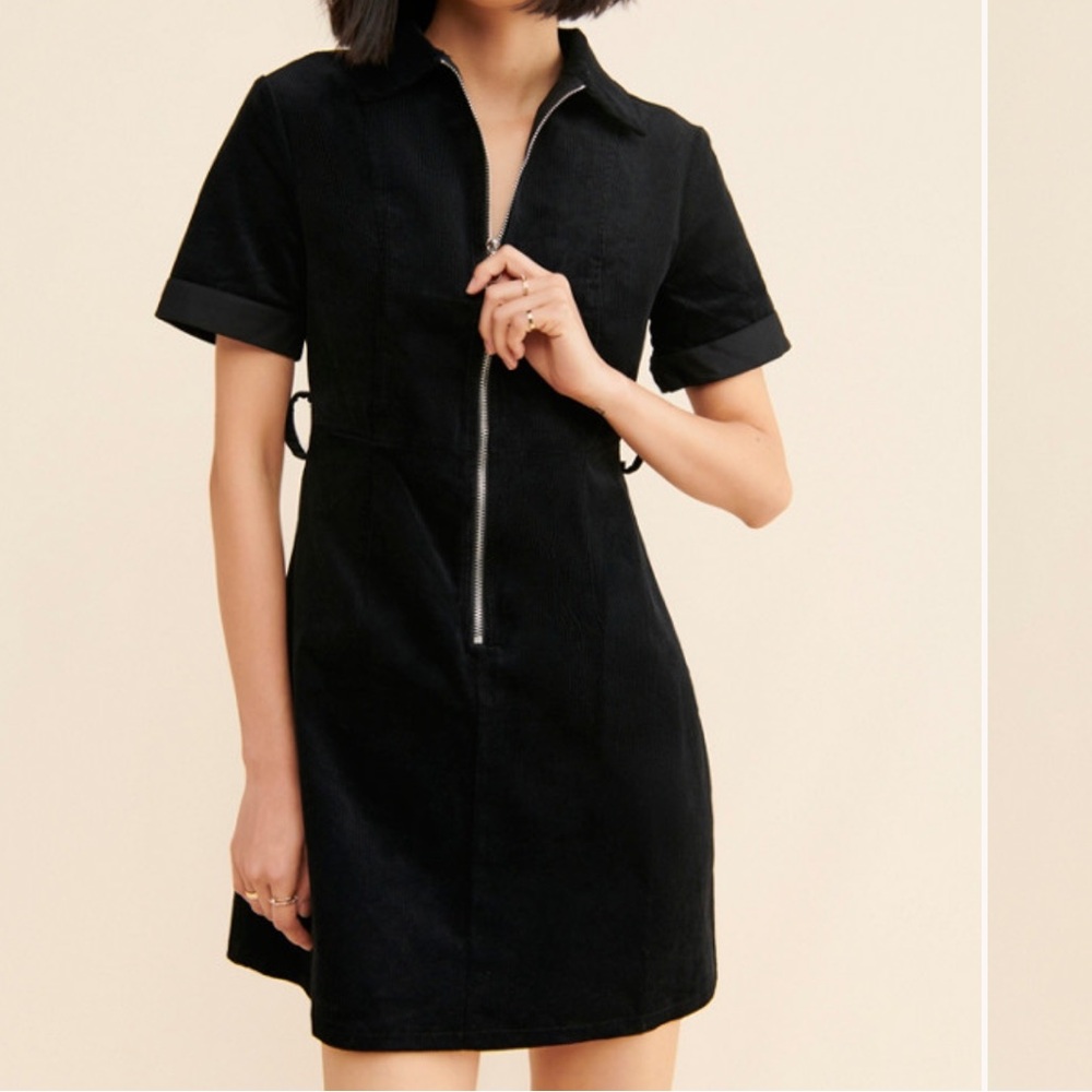Glamorous Corduroy Zip-Up Dress XS 4 Belted